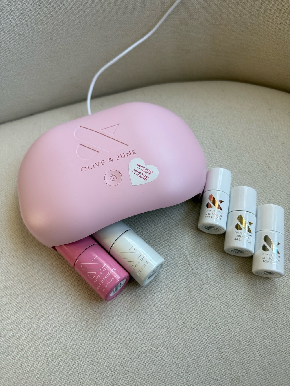 Pink LED Gel Nail Lamp Kit with Pink Gel Polish